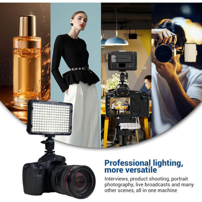 Накамерный видеосвет LED — PT-176S  5 COLORS (11W/1320LM/LED176 PCS/3200K-5600K)LED DISPLAY BATTERY NP-F550+CHARGER