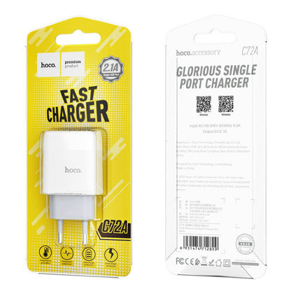 Home Charger 2.1A 1U Hoco C72A — White