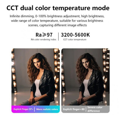 Гнучкий світлодіодний відеосвітло ZSYB JB-200X 200W 3200K-5600K з керуванням через додаток 63 см