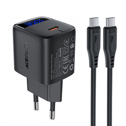 Зарядное устройство для Acefast A115, 30 Вт, PD, кабель USB-C – USB-C (1.2 м)
