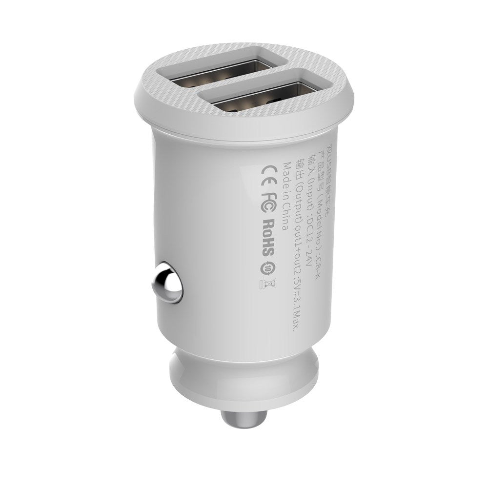 Car Charger 15.5W 2U Baseus (CCALL-ML) Grain — CCALL-ML02 White