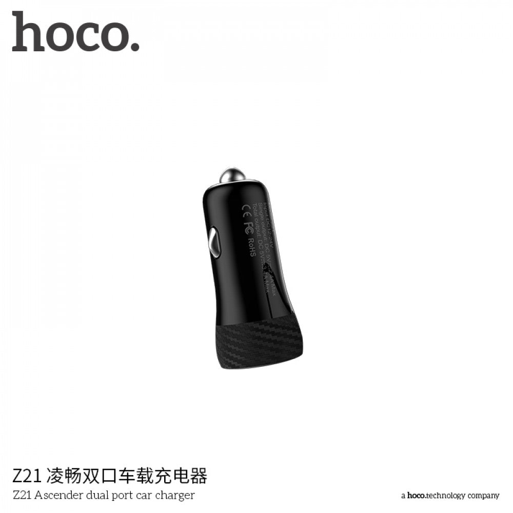 Car Charger 3.4A 2U Hoco Z21 - Black
