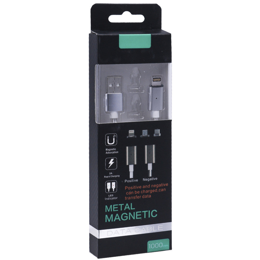 Кабель Lightning 2A (1m) Metal Magnetic MultiColor