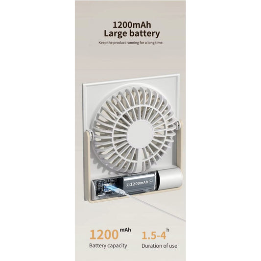 Портативный мини вентилятор WT-L19 - 1200 mAh — Black