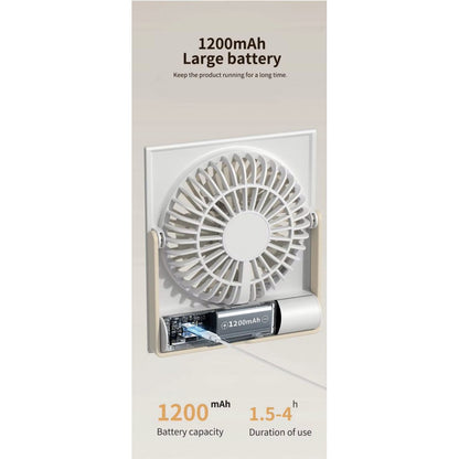 Портативный мини вентилятор WT-L19 - 1200 mAh — White