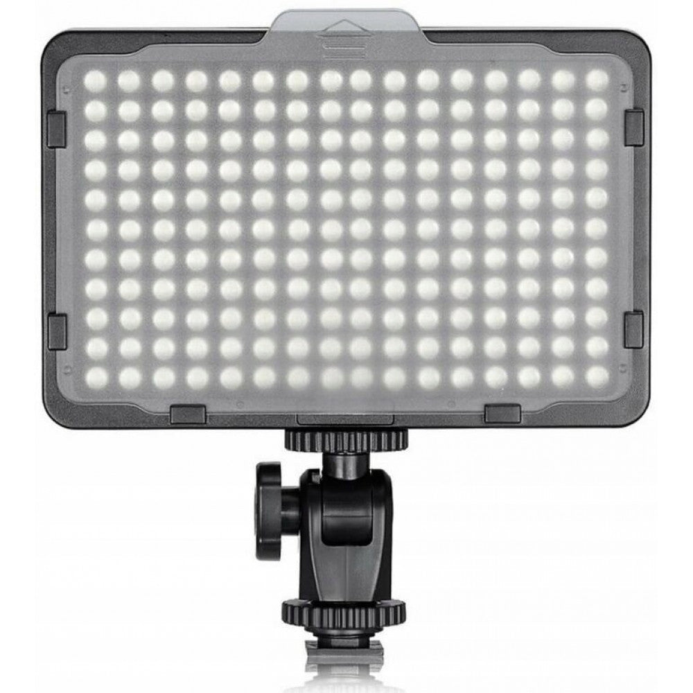 Накамерный видеосвет LED — PT-176S   2 COLORS (11W/1320LM/LED176 PCS/3200K-5600K)LED DISPLAY +Battery F550/7.2V/2200Mah+Charger