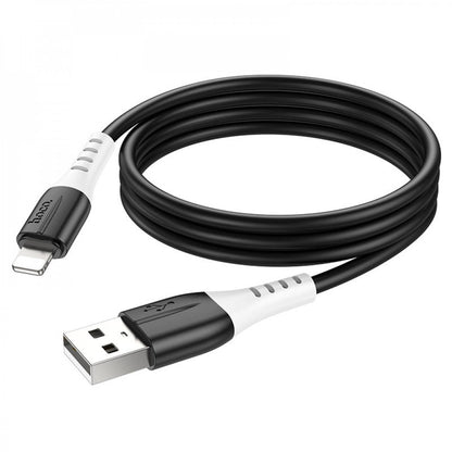 Кабель Lightning 2.4A (1m) Hoco X82 silicone — Black