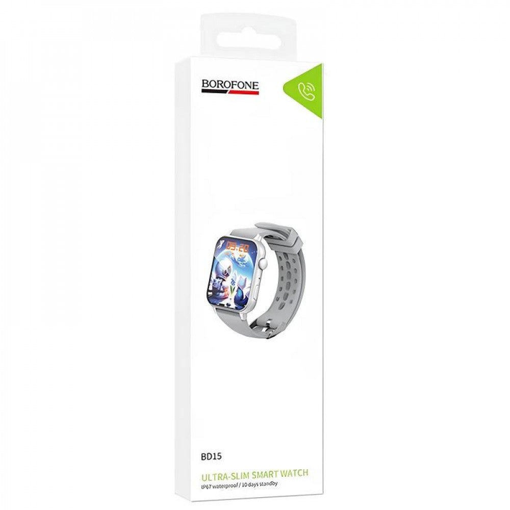 Smart Sports Watch (Call Version) Borofone BD15 — Silver