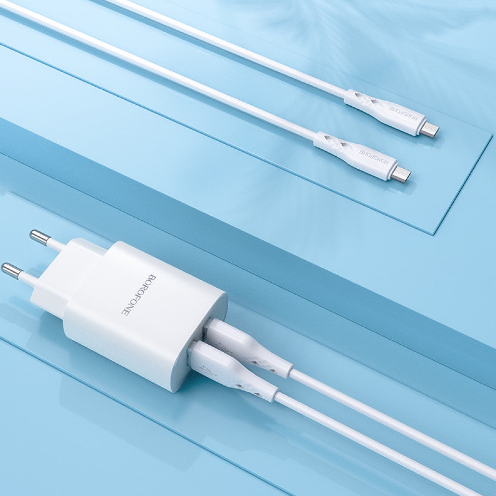 Кабель Micro 2.4A (1m) — Borofone BX48 — White