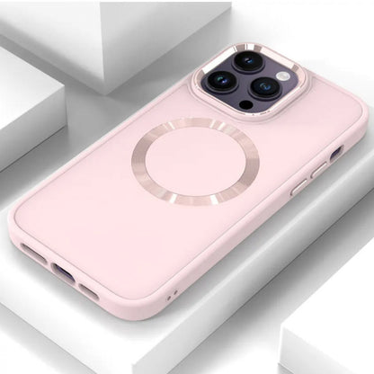 Metal Style Case With MagSafe iPhone 15 — Pink