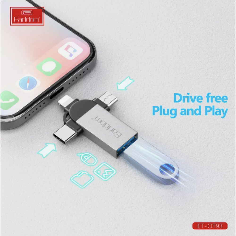Adapter OTG USB3.0 To Micro USB , Lightning , USB C — Earldom ET-OT93