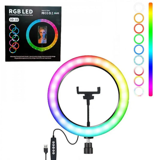 Лампа Кольцевая RGB LED | 33 cm 13" | 120 Lights | 24 RGB | 3D-33