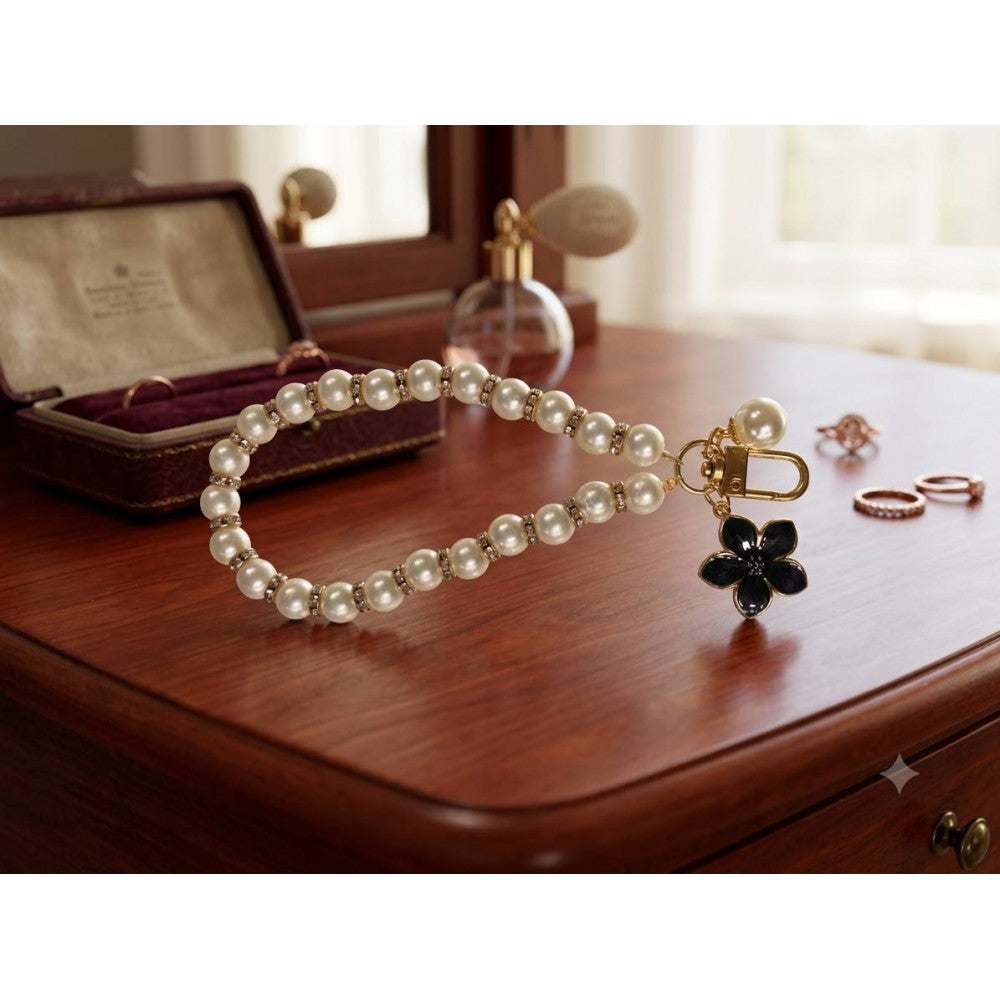 Брелок Pearl Necklace  — Black Flower