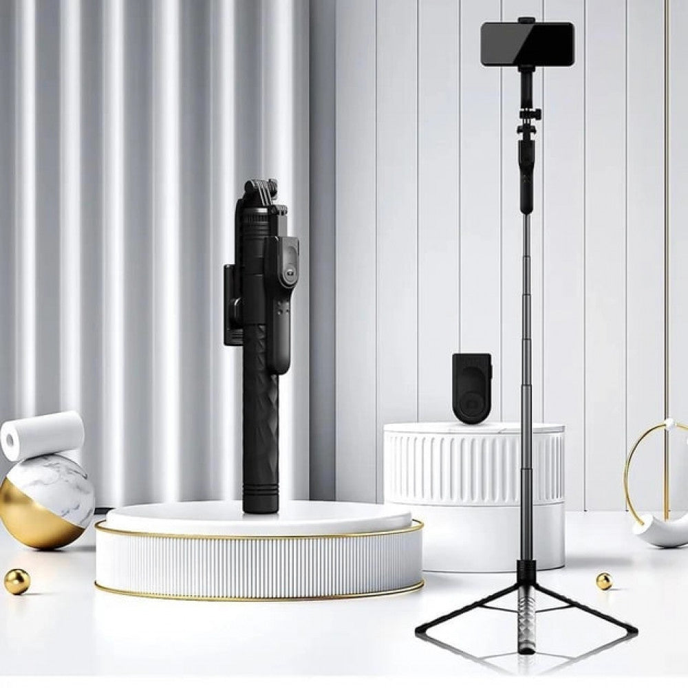 Monopod Tripod K28-4 | Button Bluetooth | Dual Clamps & Lights x2