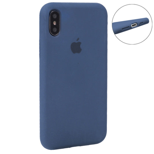 Original Silicone Case Full Size iPhone X ; XS — Dark Blue (57)