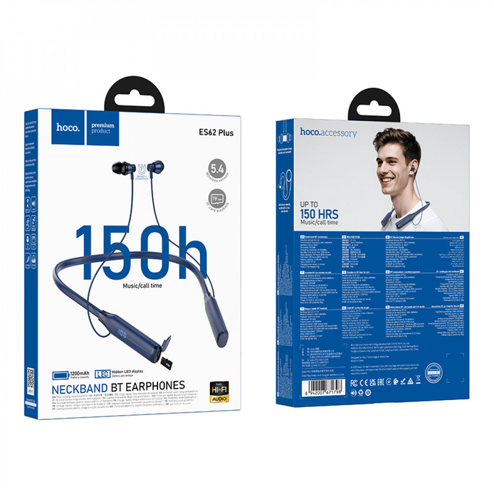 Bluetooth Earphones Hoco ES62 Plus  — Blue