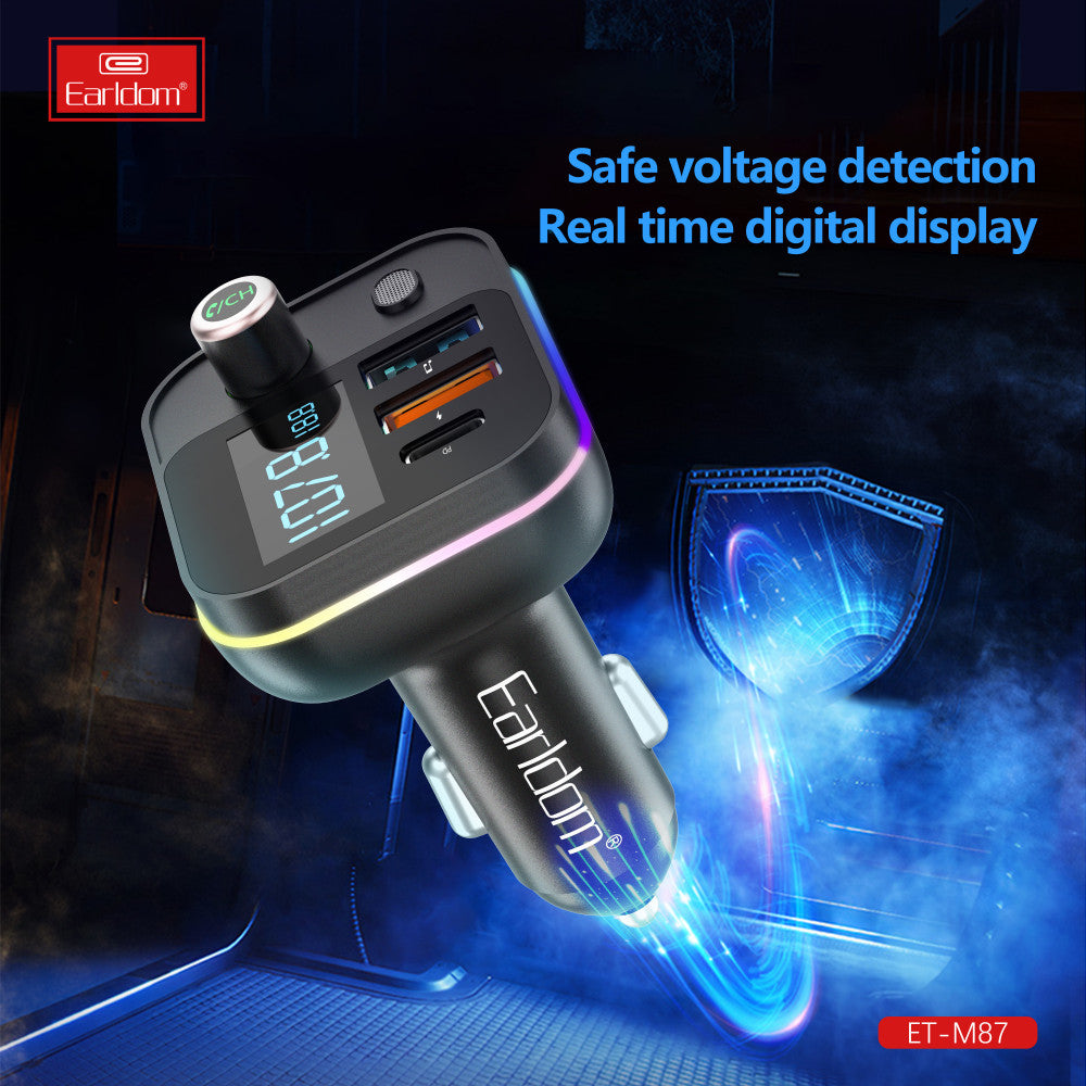 Fm Modulator MP3 | Car Charger | 3.1A | 2U | 1C — Earldom ET-M87