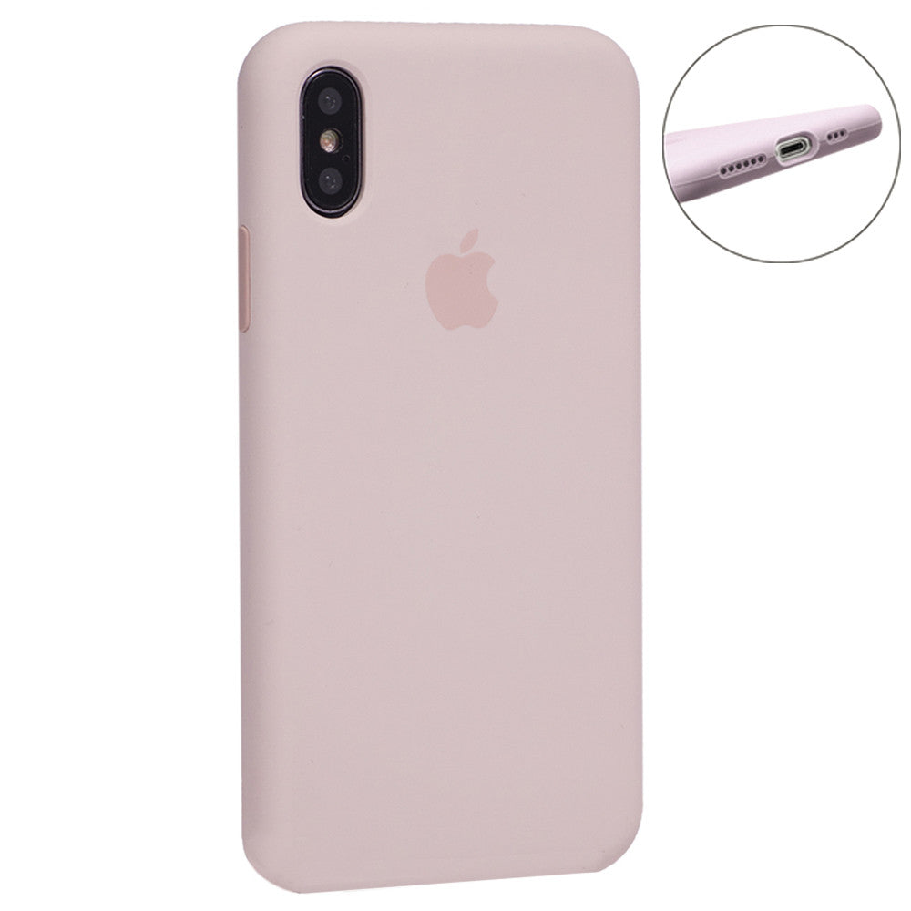 Original Silicone Case Full Size iPhone X ; XS — Pink Sand (19)