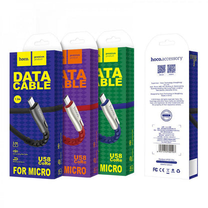 Кабель Micro 2.4A (1.2m) Hoco U58 — Black