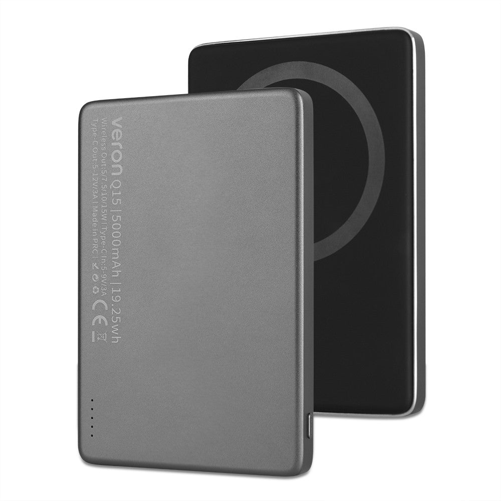 Magsafe Power Bank 5000 mAh | 15W — Veron Q15 with magnetic fast charging USB C