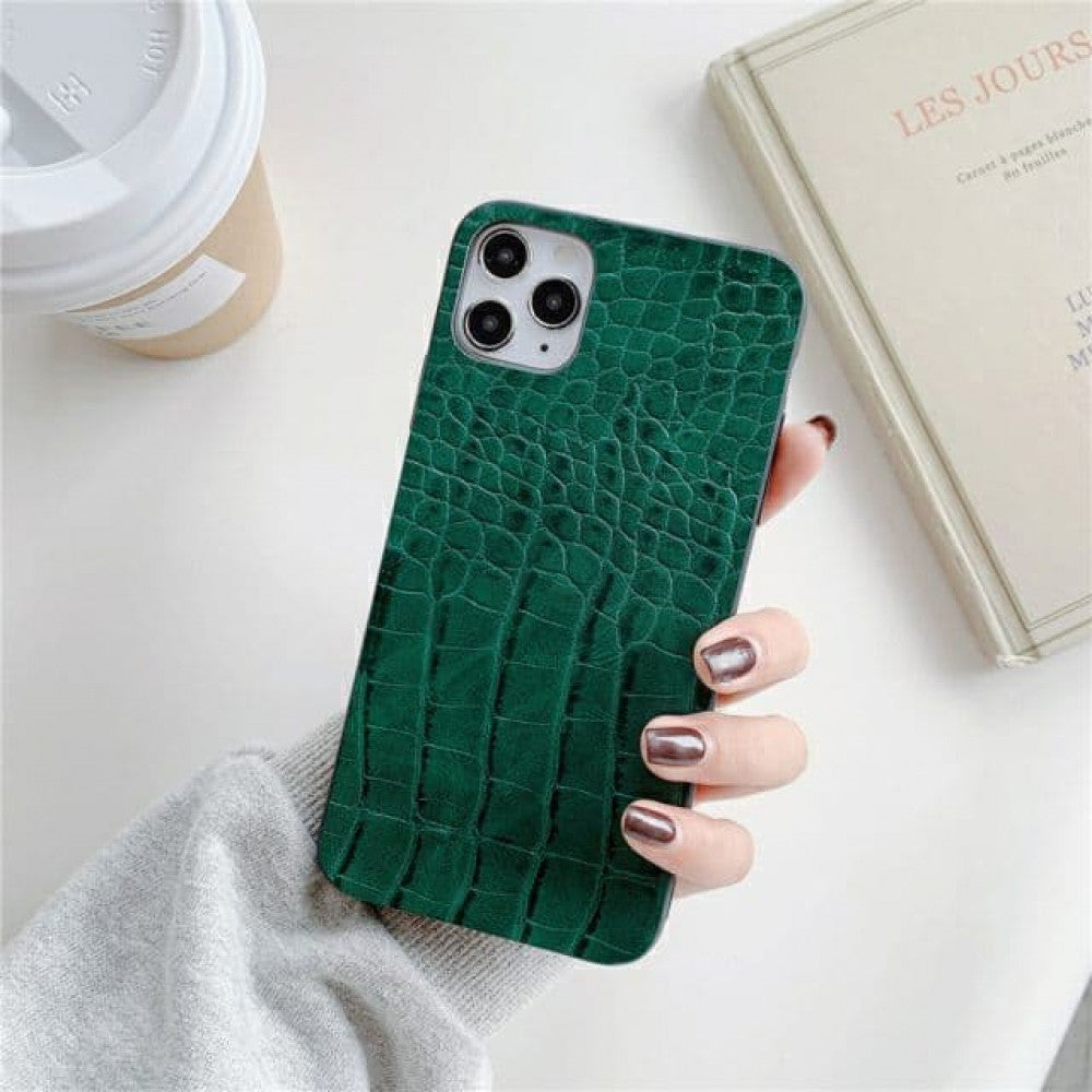 Retro Vintage Crocodile TPU Case  iPhone 12 Pro 6.1" — Green