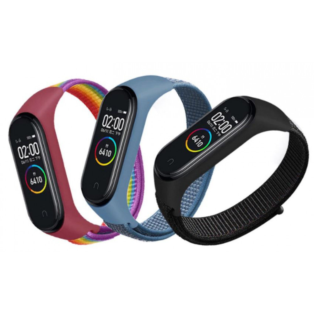 Ремінець Nylon Xiaomi Mi Band 5 6 7 — Black