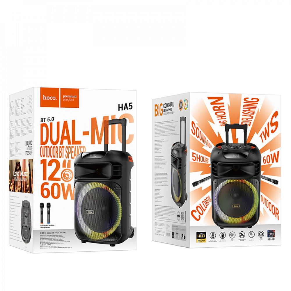 Bluetooth Speaker & 2 Microphones Hoco HA5 — Black