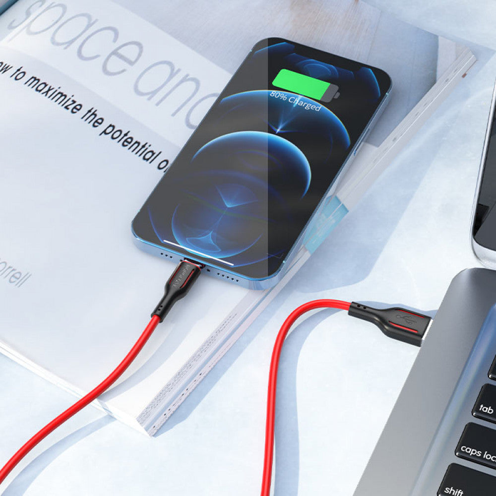 Кабель Lightning 2.4A (1m) Borofone BX63 — Black & White