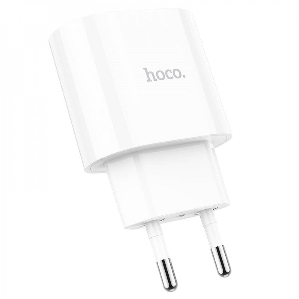 Home Charger | 20W | PD | QC3.0 | C to Lightning Cable (1m) — Hoco C95A — White