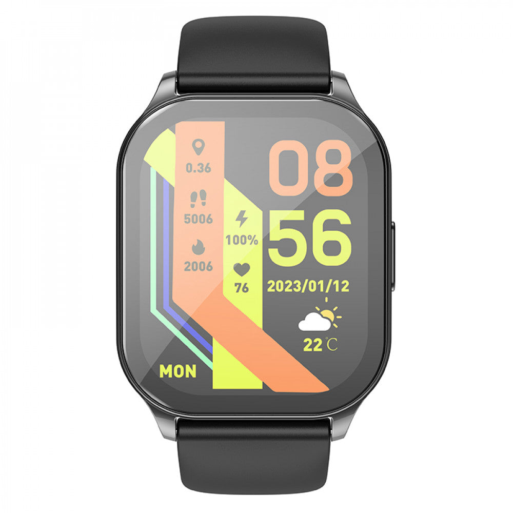 Smart Sports Watch (Call Version) — Hoco Y19 — Black