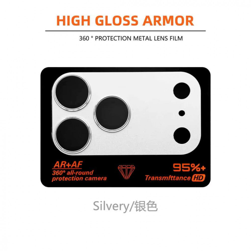 Захисне скло Metal Color для камери iPhone 17 Pro — Silver