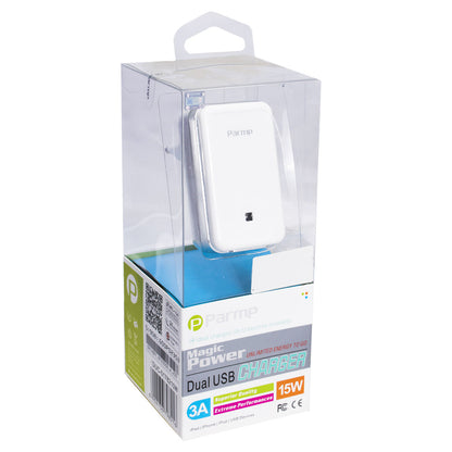 Home Charger 3.0A 2U Micro Cable (1m) Parmp (DUC-0178210W) White