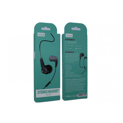 Навушники з мікрофоном 3.5mm Viva HV12 - Black