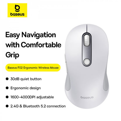 Wireless Mouse — Baseus (B01055505) F02 — B01055505211-01 White