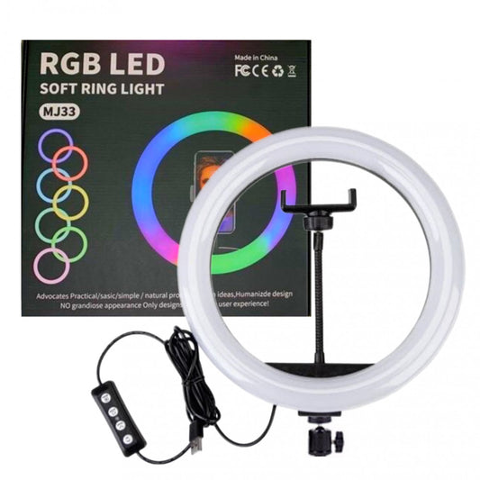 Лампа Кольцевая RGB LED | 33 cm 13" | 120 Lights | 39 RGB | MJ-33 , USB . Orig