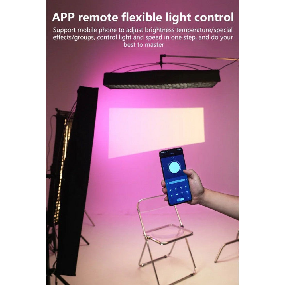 Гнучкий світлодіодний відеосвітло ZSYB JB-200X 200W 3200K-5600K з керуванням через додаток 63 см