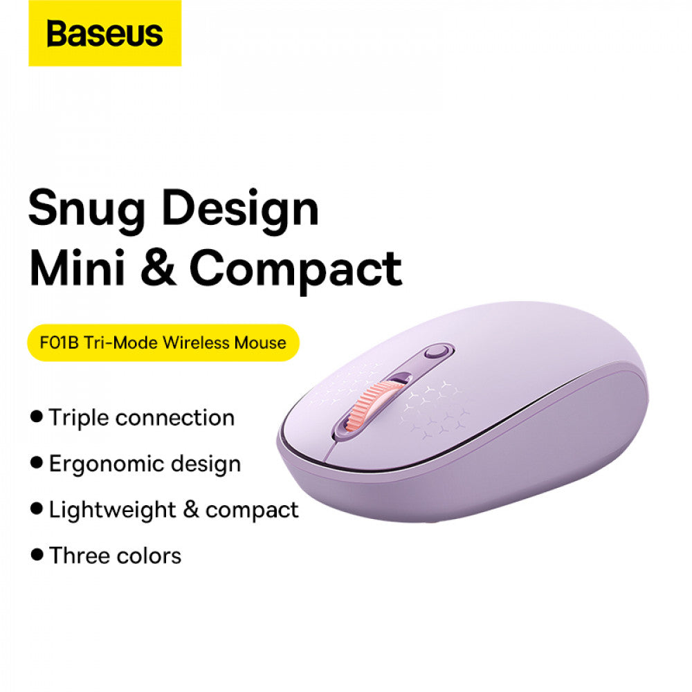 Wireless Mouse — Baseus (B01055503) F01B — B01055503413-00 Pink