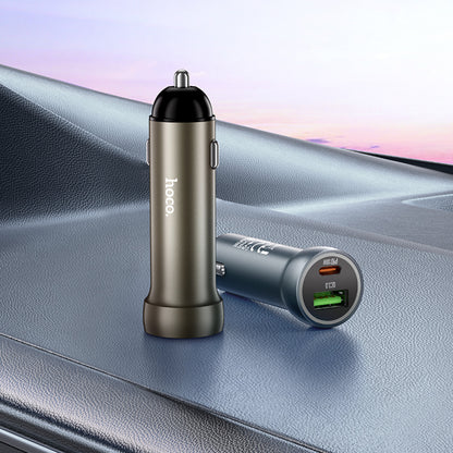 Car Charger | 48W | PD | QC3.0 — Hoco Z54A — Metal Grey