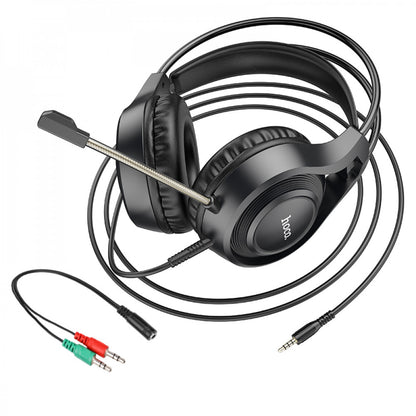 Gaming Headset 3.5mm & USB — Hoco W106 Tiger — Black