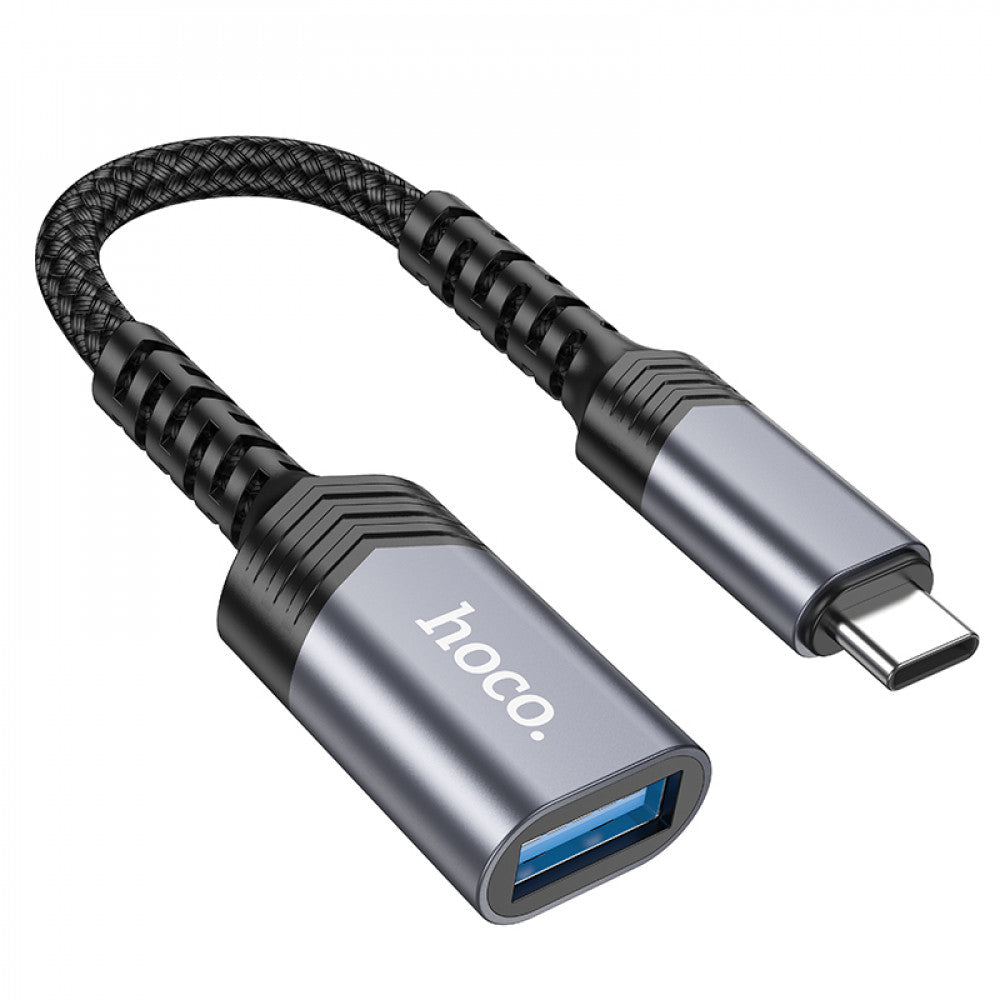 Adapter OTG USB C To USB Hoco UA24 — Metal Gray