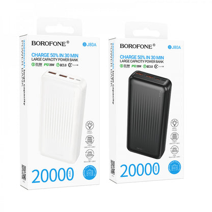 Power Bank 20000 mAh — Borofone BJ80A 22.5W+PD20W — White