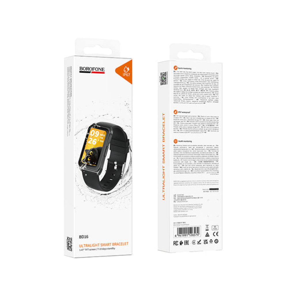 Smart Sports Watch — Borofone BD16  — Black