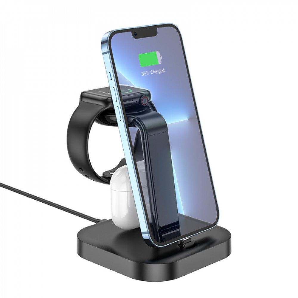 Wireless Charger 3 in 1 Hoco CW43 — black