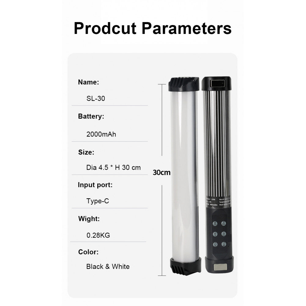 Лампа LED видео Handheld Fill Light Stick SL-30 RGB I USB Charger Cable