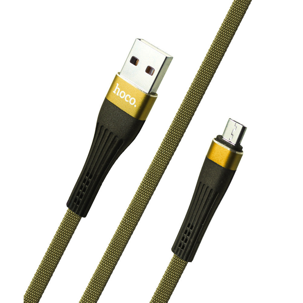 Кабель USB C 2.4A (1.2m) Hoco U39 — Gold & Black