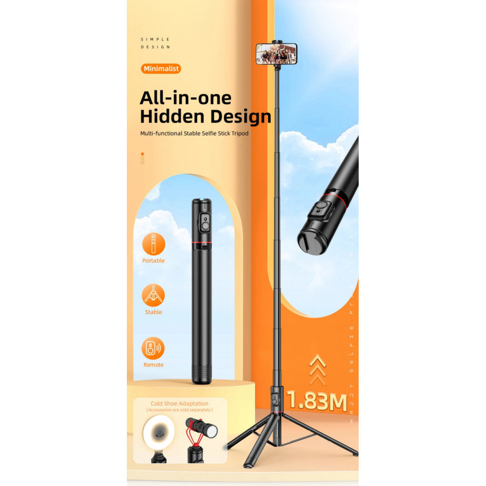 Monopod Tripod C10 | 1.83m | Button Bluetooth  aluminium alloy rod