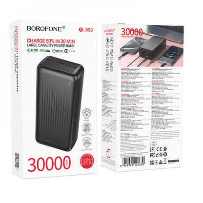 Power Bank 30000 mAh — Borofone BJ80B 22.5W+PD20W — Black