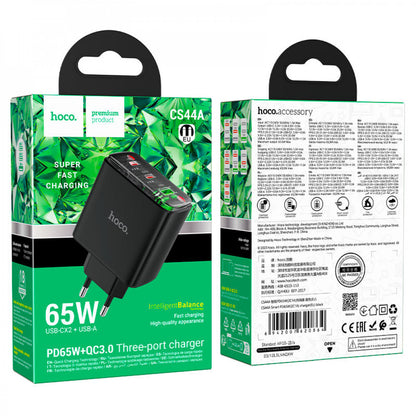 Home Charger | 65W | GaN | QC 3.0 - Hoco CS44A - Black