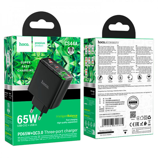 Home Charger | 65W | GaN | QC 3.0 - Hoco CS44A - Black