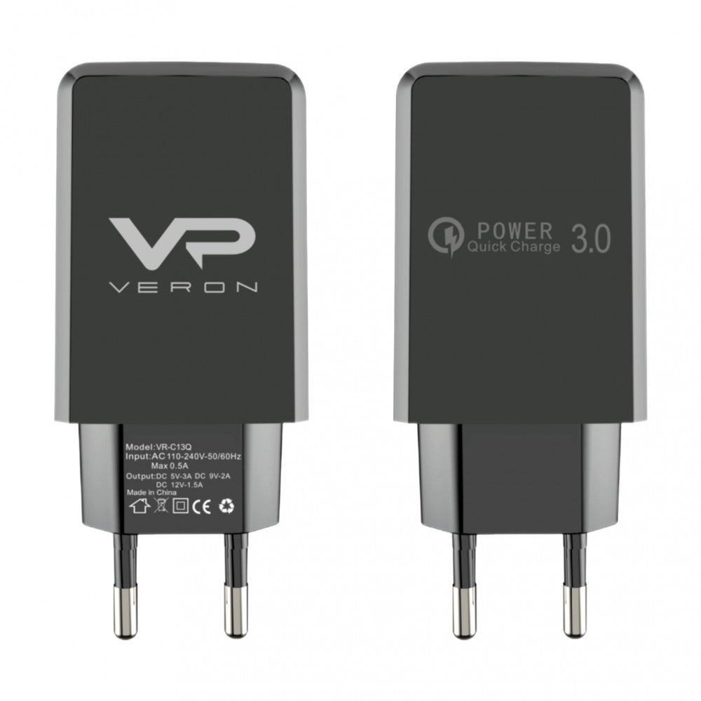 Home Charger | 18W | 1U — Veron VR-C13Q — Black